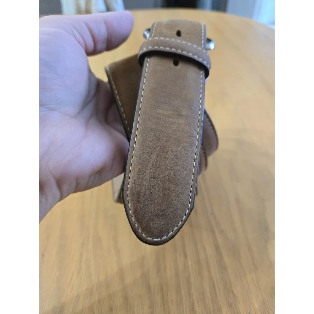 Justin Boots Mens Brown Leather Classic Western Belt Size 54 X5409 Top Grain USA